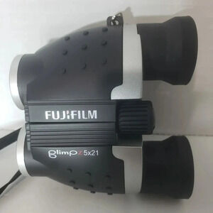 Fujifilm Glimpz 5×21 Compact Black/Silver Binoculars  with Pouch.